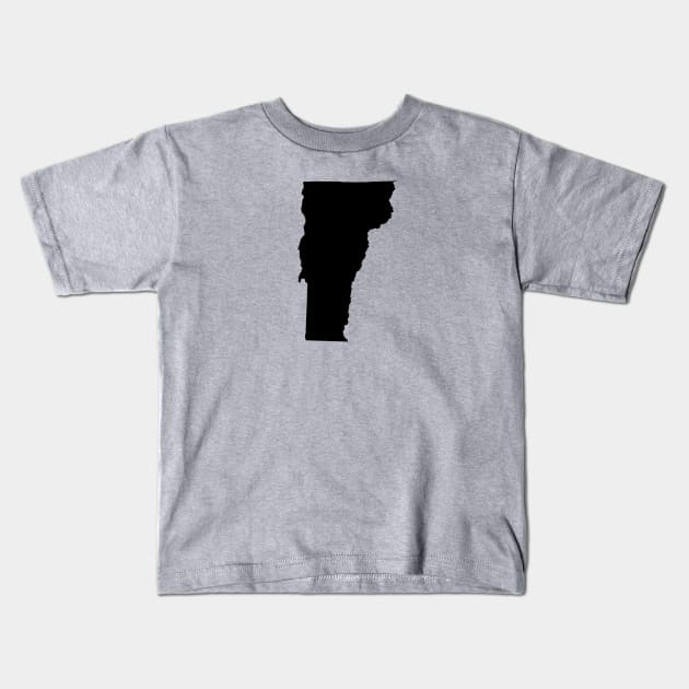 Black Vermont Kids T-Shirt by AdventureFinder